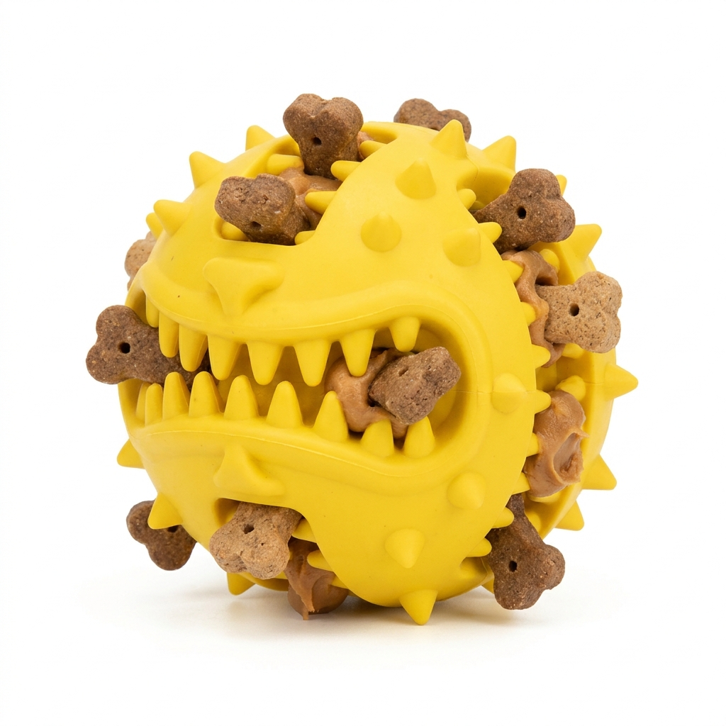 HushPaw Teething Cleaning Ball Dog Toy with Snacks