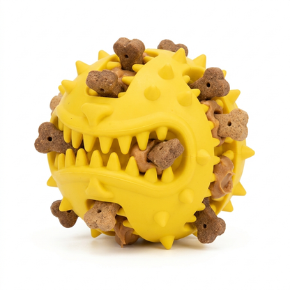 HushPaw Teething Cleaning Ball Dog Toy with Snacks